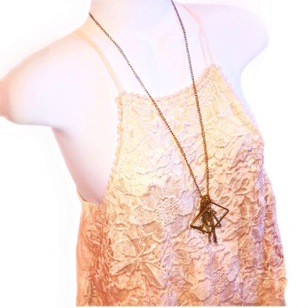 ModCloth pink lace floral tank 90s style - Picture 5 of 7